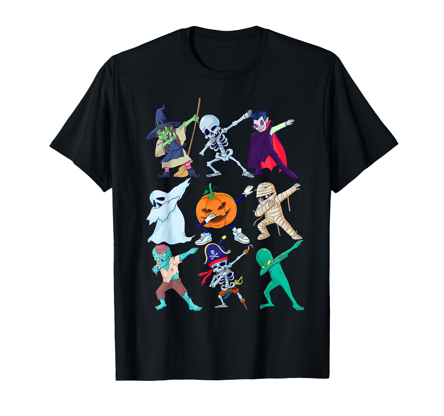 Dabbing Halloween Boys Skeleton Toddler Kids Scary Pumpkin T-Shirt