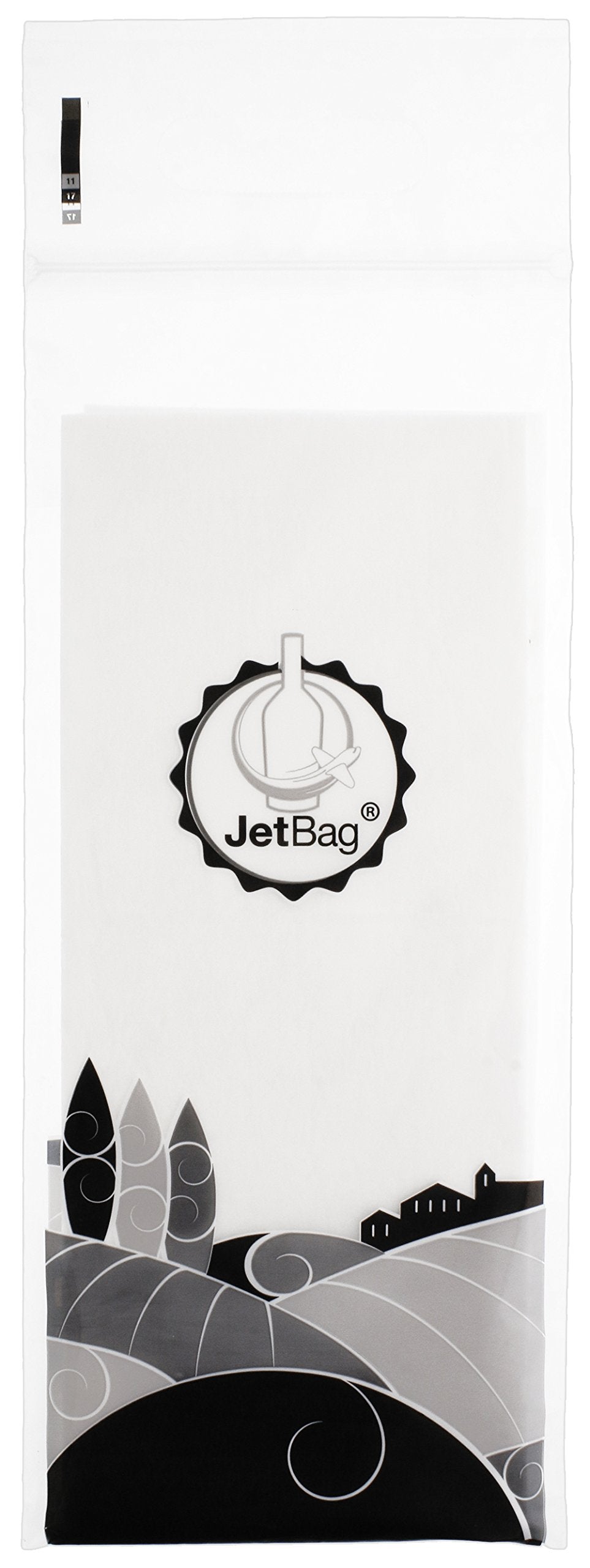 Jet Bag - Protective, Absorbent, Reusable Wine Bags for Travel (Set of 3) Made in the USA - Clear Back allows for Custom Insert