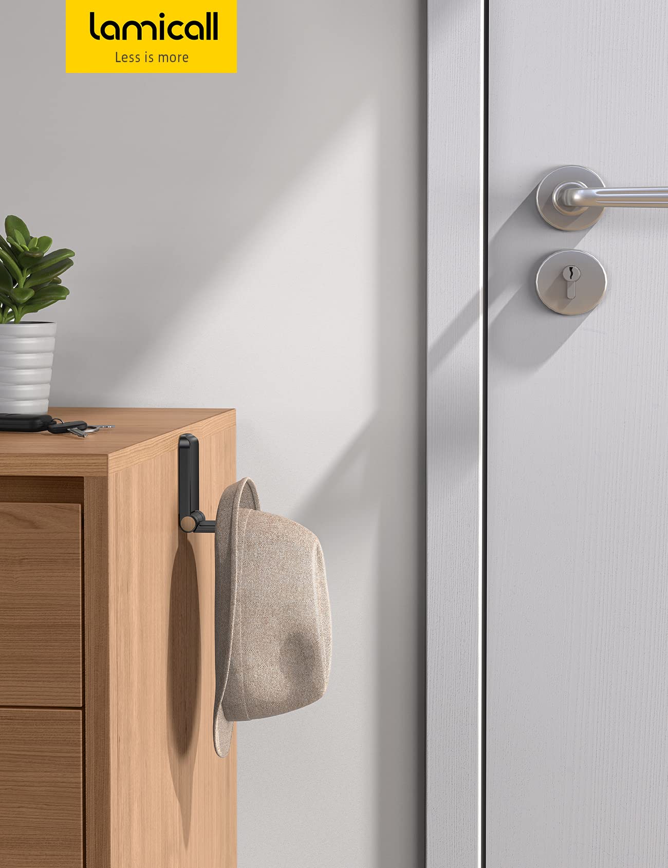 Lamicall Headphone Stand, Sticky Headset Hanger - Adhesive Headphone Holder Hook Mount, Headset Stand Holder Clip Under Desk, Earphone Clamp for Airpods Max, HyperX, Sennheiser, Black