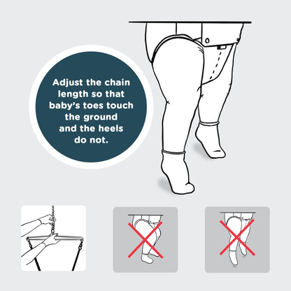 Jolly Jumper Classic (Black) with Stand - Baby Jumper, Indoor Exercise Saddle Seat, Adjustable Height, for Infants up to 28lbs, Your Alternative to Activity Centers and Baby Bouncers