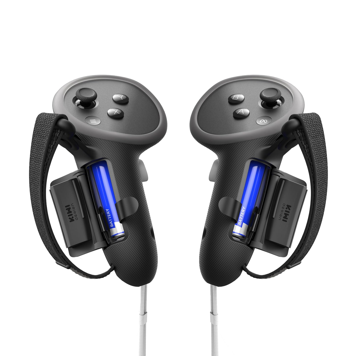 KIWI design Upgraded Controller Grips Protector Compatible with Oculus/Meta Quest 3/3S, Non-Slip Handle Cover with Battery Opening, Accessories Made for Meta