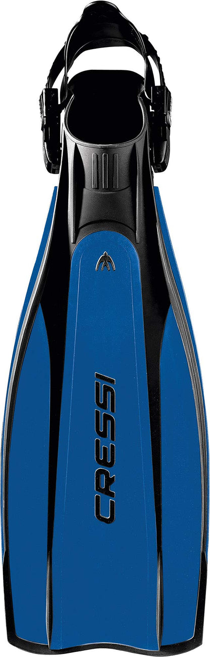 Cressi Pro Light Adjustable Open Heel Fins, Black/Blue, M/L