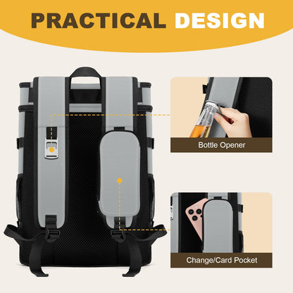 Cooler Backpack - 40 Cans Insulated Backpack Cooler for Men & Women, Portable 2 Leak Proof Compartments Coolers Bag for Beach Travel Picnic Lunch Hiking BBQ Camping - MIYCOO