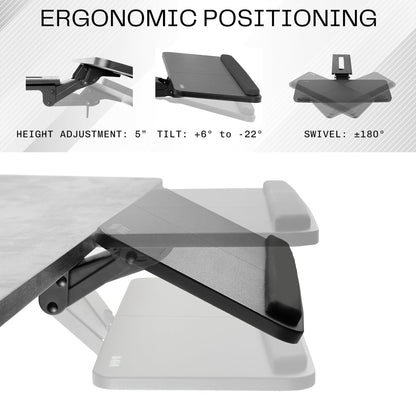 VIVO Adjustable Computer Keyboard & Mouse Platform Tray Ergonomic Under Table Desk Mount Drawer Underdesk Shelf (MOUNT-KB03B)