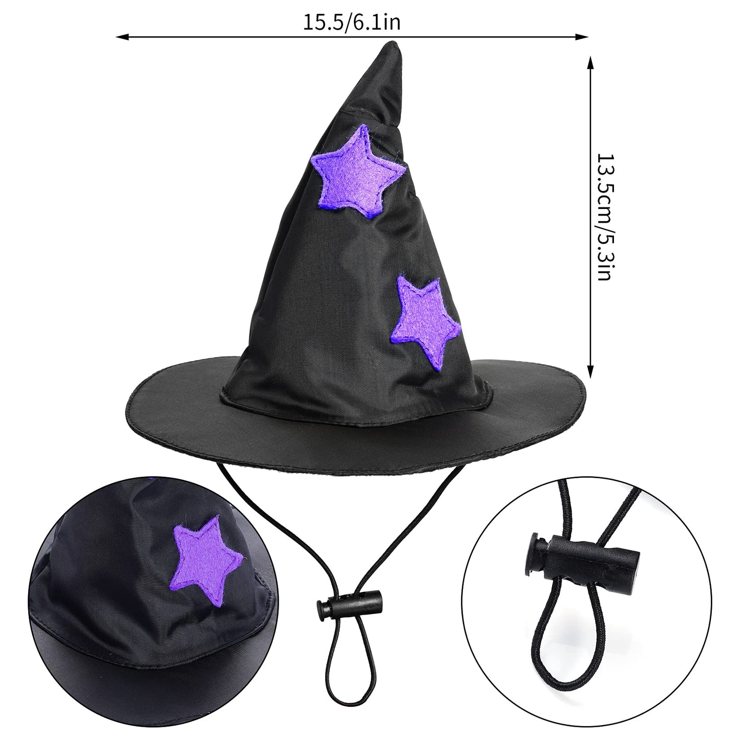 Dxhycc Halloween Pet Costume Cat Wizard Costume Funny Wizard Cat Clothes Cloak and Hat for Small Dogs Outfits