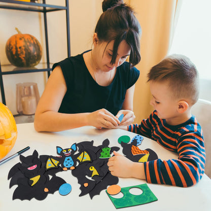 Fennoral 12 Pack Bat Crafts for Kids Bat Crafts Kits Make You Own Bat Foam Stickers Ornament DIY Arts and Crafts for Kids Girls Boys Halloween Party Supplies Halloween Decoration