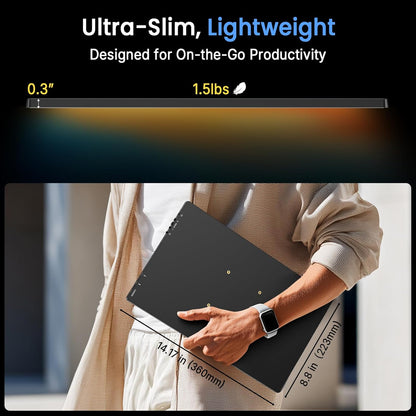 QQH 4K Portable Monitor, 15.6" IPS 3840x2160 UHD USB-C HDMI Travel Portable Monitor for Laptop, Ultra-Slim Alloy Gaming Monitor Second Display with w/Smart Cover for PC, Phone, PS5/4, Xbox, Switch