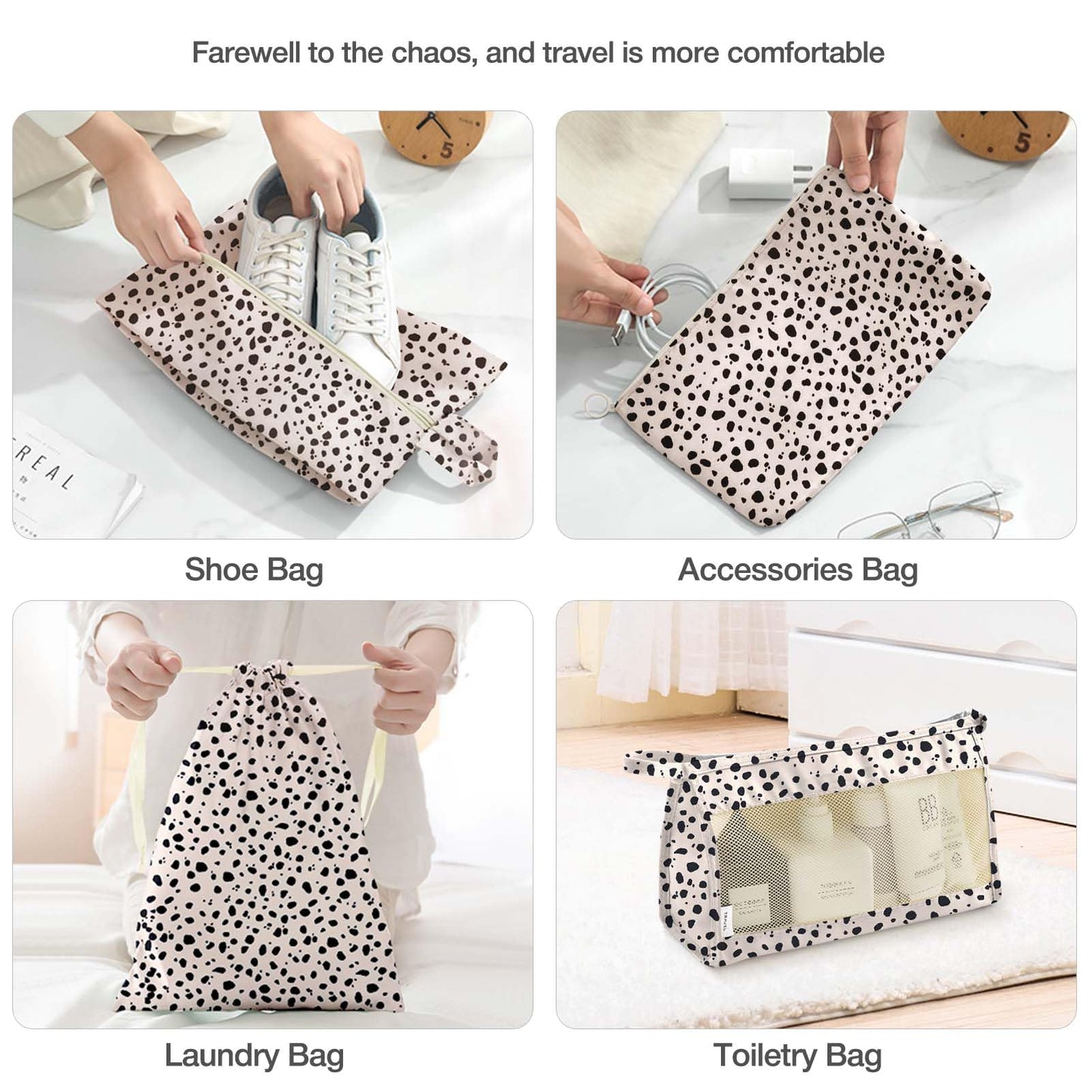 8 Set Packing Cubes for Suitcases, Packing Cube with Shoe, Cosmetics, Clothing, and Accessories Bags Packing Cubes for Travel Luggage Organizer(Leopard)