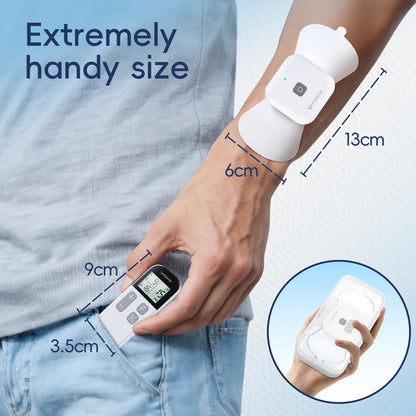 Comfytemp Wireless TENS Unit Muscle Stimulator for Pain Relief Therapy, Relieve Sciatica Rechargeable TENS Machine for Pain Management, Portable TENS Device for Back, Shoulder, Cramps Pain Relief