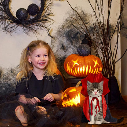 Halloween Pet Cape Costume - Vampire Cloak, Wizard Outfit, Witch Cosplay Apparel, Party Costumes for Small Medium Dogs and Cats - Pet Supplies Accessories