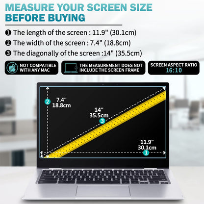 F FORITO 2-Pack 14 inch Anti Blue Light Laptop Screen Protector, Compatible with 14" Acer Swift X/Swift GO/Swift 3 OLED/Spin 5 Laptop with 16:10 Aspect Ratio