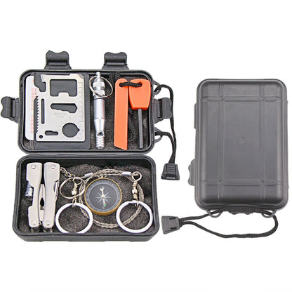 EMDMAK Survival Kit Outdoor Emergency Gear Kit for Camping Hiking Travelling or Adventures (Black)