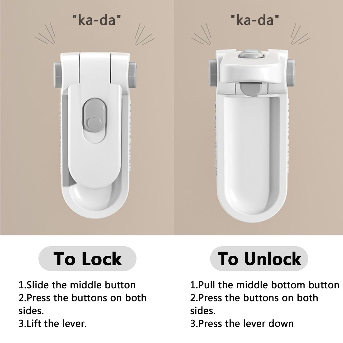 Cispree Door Lock for Children-2Pack, Baby Door Safety Locks, Door Handle Lock Without Drilling, Temporary Lever Stopper for Toddler and Pets Safety Proof, Stick on Kitchen Bathroom or Bedroom