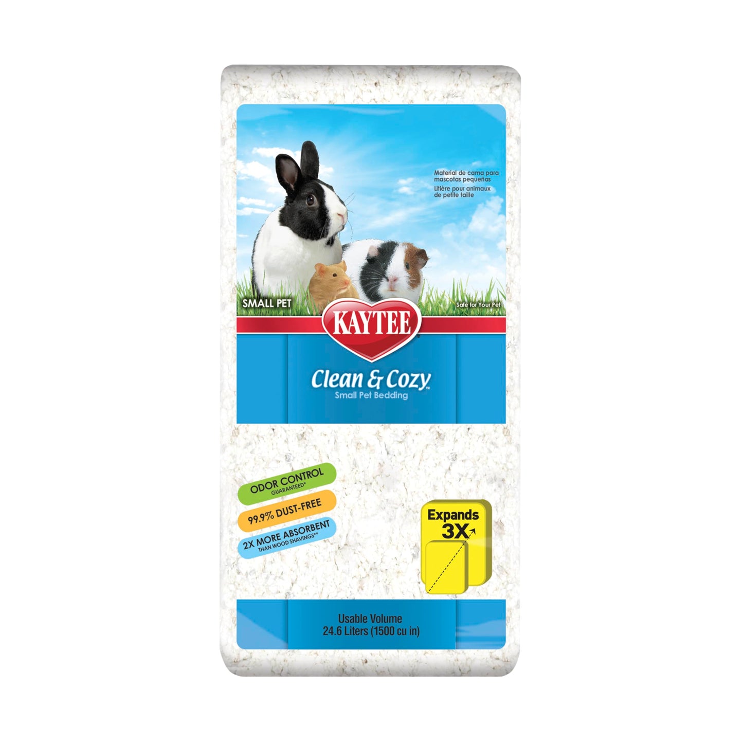 Kaytee Clean & Cozy White Paper Bedding, Made for Small Animals, 24.6 Liters