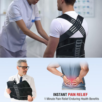 Enthra Back Brace Posture Corrector for Women and Men with Spine Vertical Alignment System, Lower Back Pain Relief, Back Straighter Instant Posture Corrector - Scoliosis