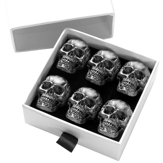6 Pcs Skull Stainless Steel Refrigerator Magnets,Cool,Strong,Cute,Unique Funny Goth Decorative Fridge Magnets for Adults, Boys,for Kitchen,Office Whiteboards,Lockers,Imanes para Refrigerador (Black)…