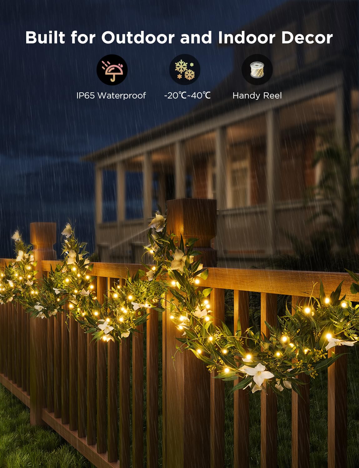 Govee Christmas Lights 66ft, Smart RGBIC String Lights App-Controlled, 125+ Scene Modes, IP65 Waterproof, Sync with Music, Works with Alexa, Holiday Party Decorations Indoor Outdoor