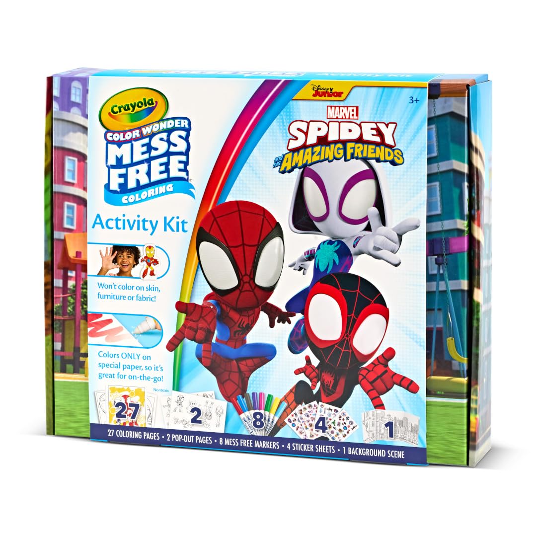 Crayola Color Wonder Spidey and His Amazing Friends Kit, Mess Free Coloring, Spiderman Coloring Pages & Stickers, Spiderman Toy, Kids Gift