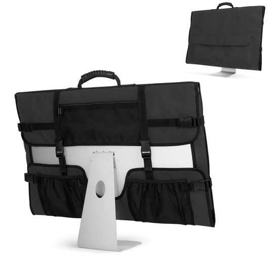 CURMIO Travel Carrying Bag Compatible for Apple 27" iMac, Protective Monitor Dust Cover for 27" LCD Screens and Accessories, Black, Patent Pending