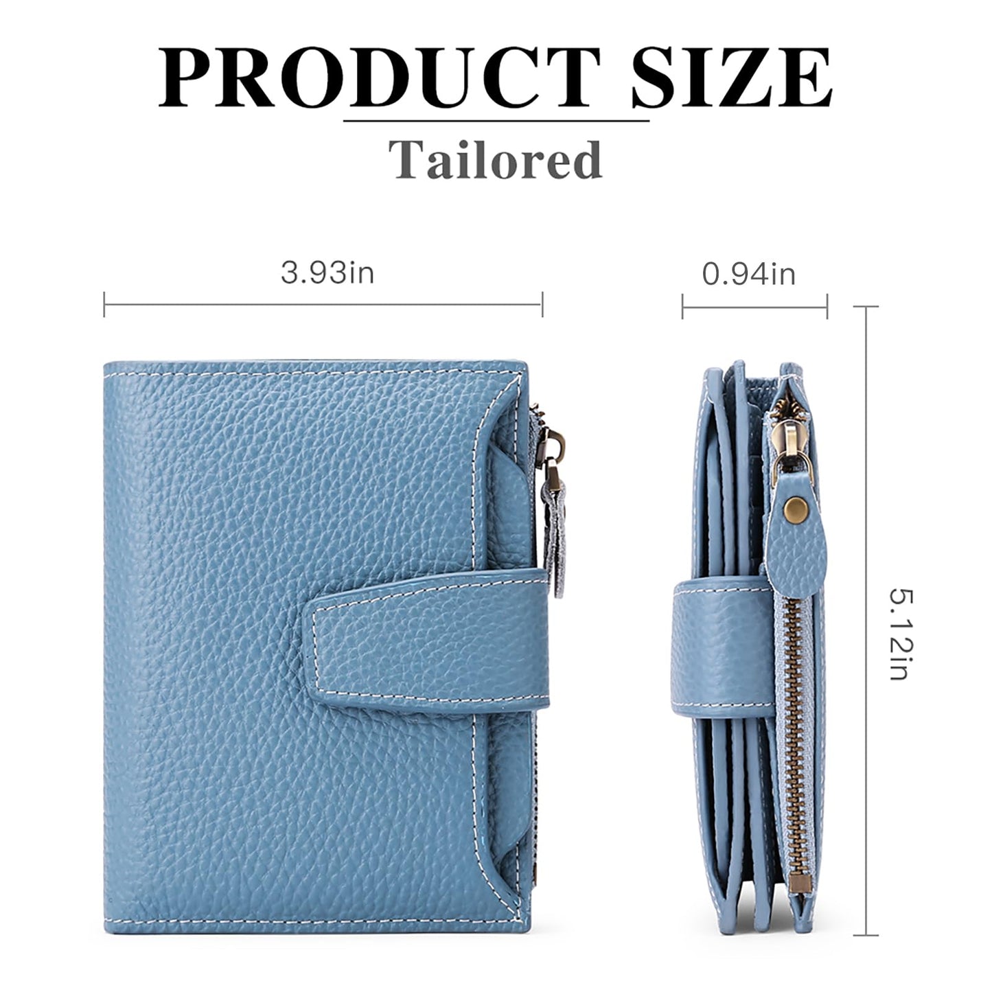 FALAN MULE Small Wallet for Women Leather Bifold Compact RFID Blocking Small Womens Wallet Purse