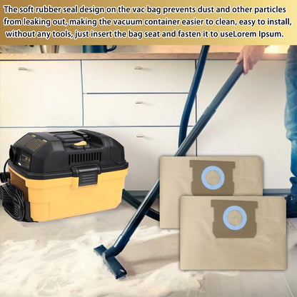 6pack DXVA25-4040 Shop Vac Bags 4 Gallon for DEWALT DXV04T Wet/Dry Vacuum