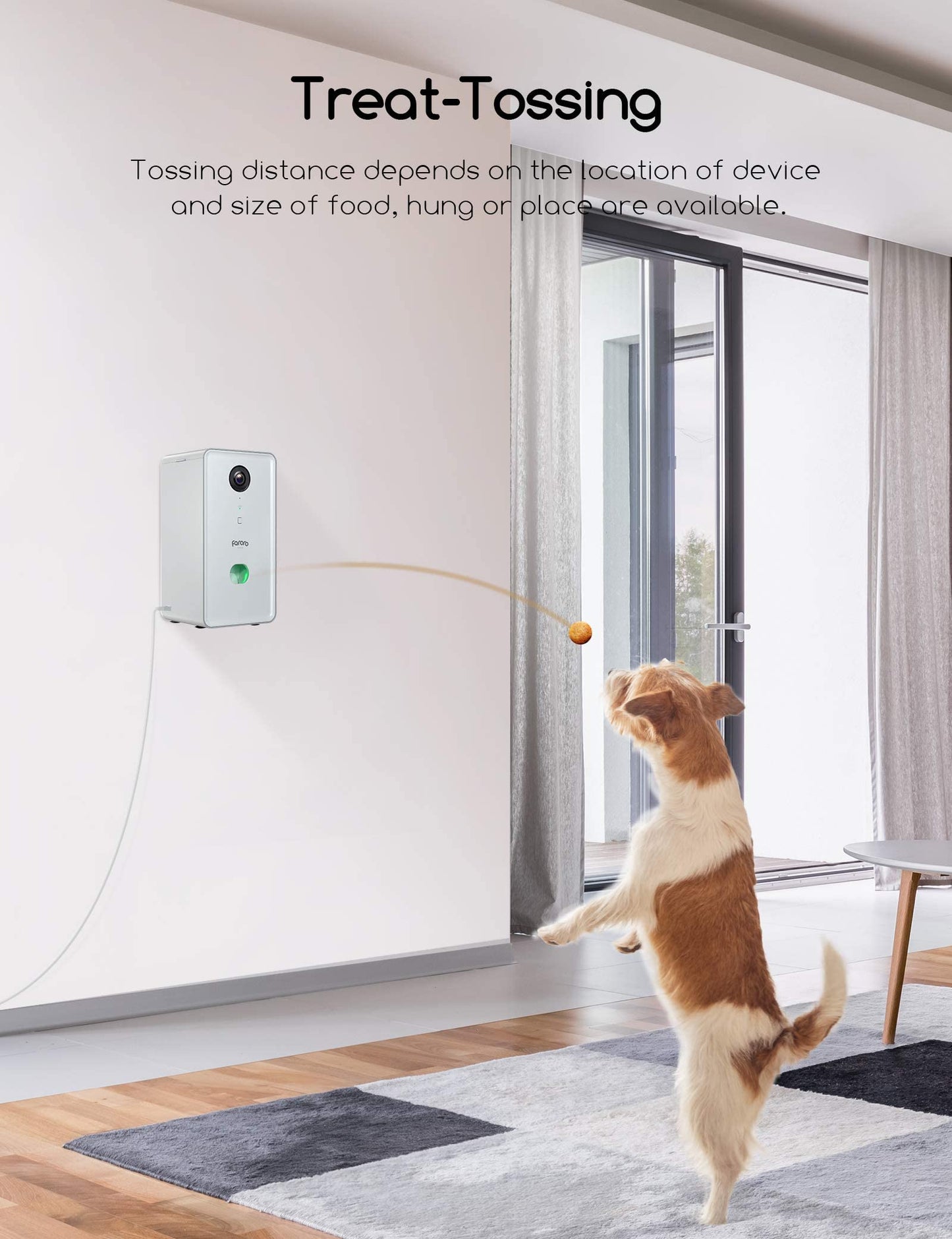 faroro Dog Camera with Treat Dispenser, 2.4G and 5G WiFi Pet Camera with Two Way Audio and 1080P Full HD Night Vision for Treat Tossing and Monitoring Your Pet Remotely