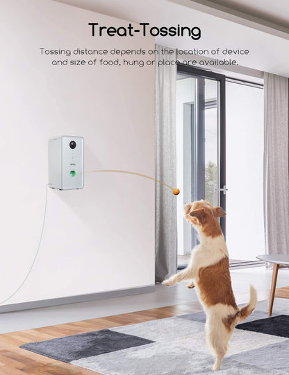 faroro Dog Camera with Treat Dispenser, 2.4G and 5G WiFi Pet Camera with Two Way Audio and 1080P Full HD Night Vision for Treat Tossing and Monitoring Your Pet Remotely