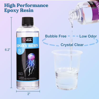 LET'S RESIN Coaster Kit, 16oz DIY Epoxy Resin Kit with Molds and Mica Powder Complete Set, Crafts for Adults, Beginners, Ideal Starter DIY Art Supplies Gift Set for Adults