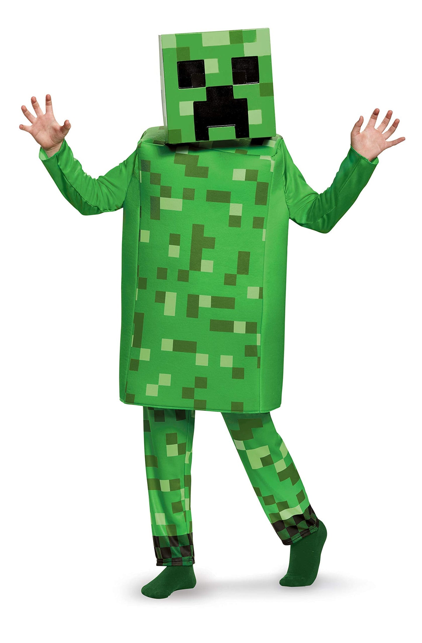 Creeper Deluxe Minecraft Costume, Green, Small (4-6)