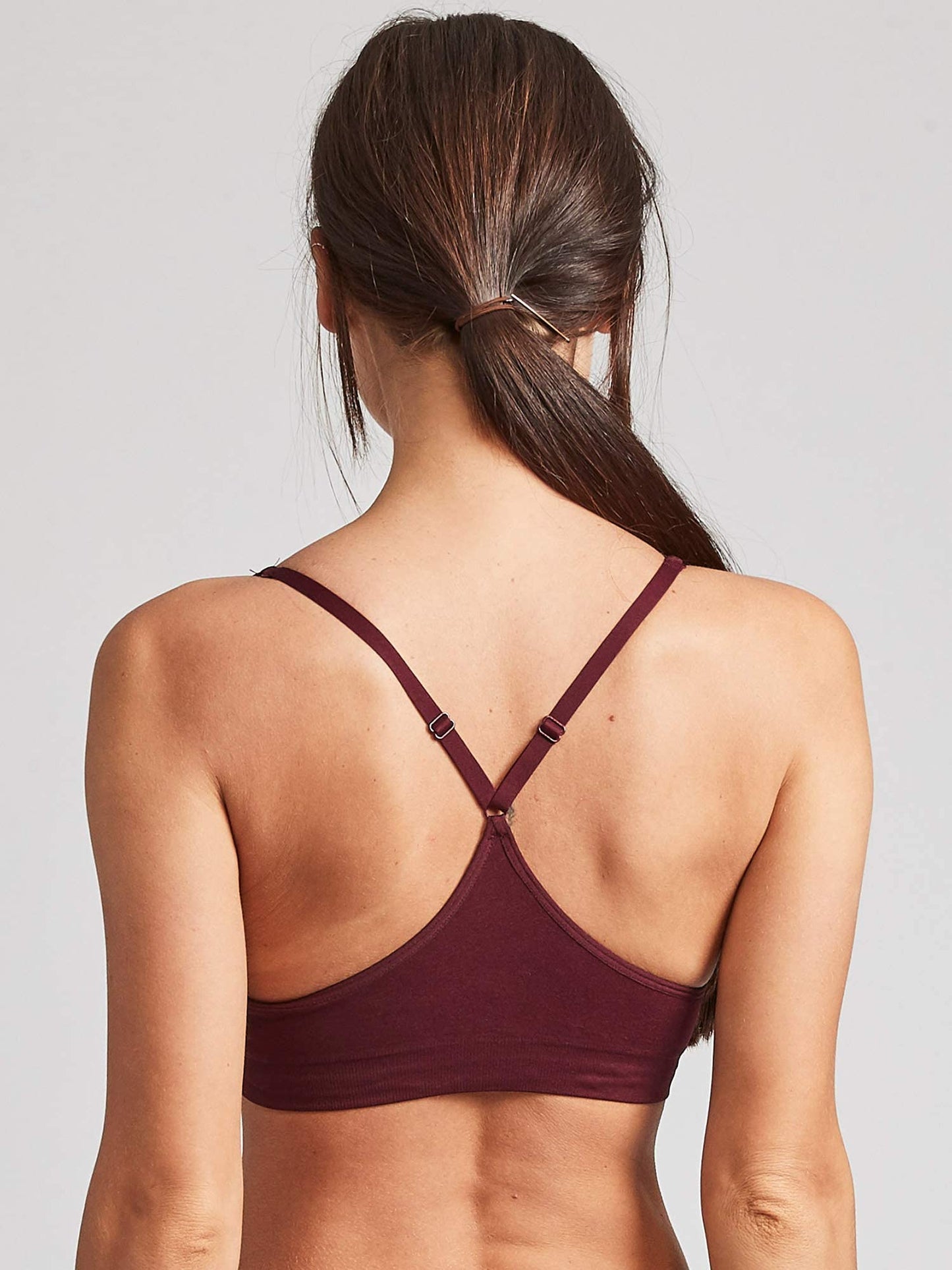 Kalon Women’s 4 Pack Racerback Sports Bralette Seamless Wireless Comfort Bra (Medium, Dark Basics)