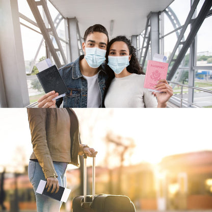 Honmein 2 Pcs Passport holders，Ultra Slim passport wallet，PU Leather Passport Cover for Women and Men