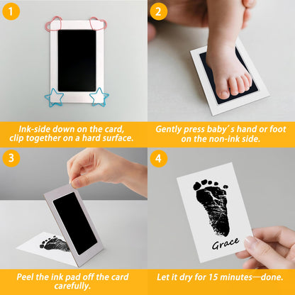 4-Pack Baby Inkless Hand and Footprint Kit Paw Nose Print Kit for Dogs Cats Pets Clean Touch Ink Pad for Baby Pets Newborn Keepsake Mess-Free Ink Pad