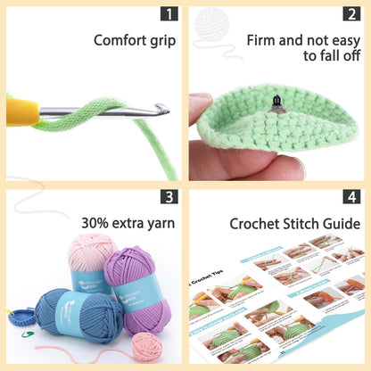 Crochet Kit for Beginners - Bee Crochet Kit, Learn to Crochet, All You Need in, Videos, Instructions, Soft Yarn, Birthday Gift for Adults