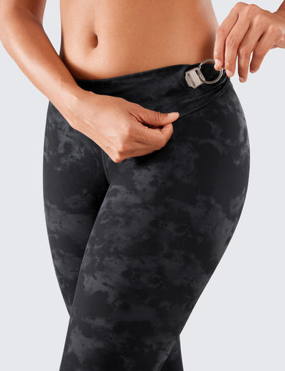 CRZ YOGA Women Naked Feeling Yoga Pants 25 Inches - 7/8 High Waisted Workout Leggings Tie Dye Smoke Ink Small