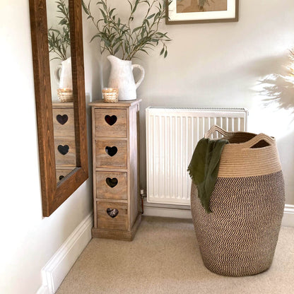 Goodpick 80L Jute Woven Rope Laundry Hamper - Collapsible Clothes Hamper for Bedroom and Laundry Room, 25.6" x 17.7" Tall Modern Baskets for organizing and décor Room