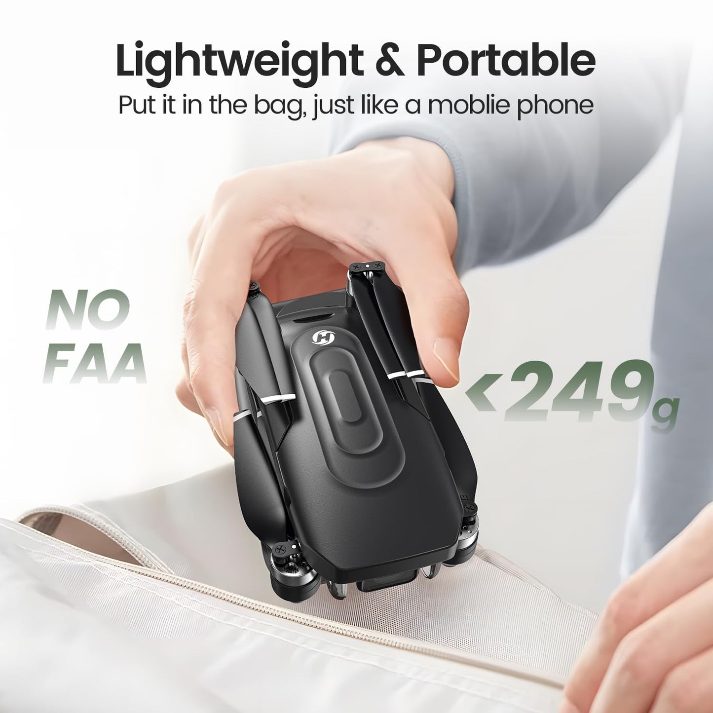 Holy Stone GPS Drone With 4K EIS Camera For Adults, HS175G 249g Foldable RC Quadcopter With Auto Return, Follow Me, 60 Mins Flight Time, Battery Fast Charge, Headless Mode, Upgraded HS175D