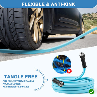 Gociean 25ft Upgraded RV Water Hose with Storage Straps, 5/8" RV Drinking Water Hose, Leak Free and Anti-Kink Design, Camper Fresh Water Garden Hose for RV, Camper, Truck and Car