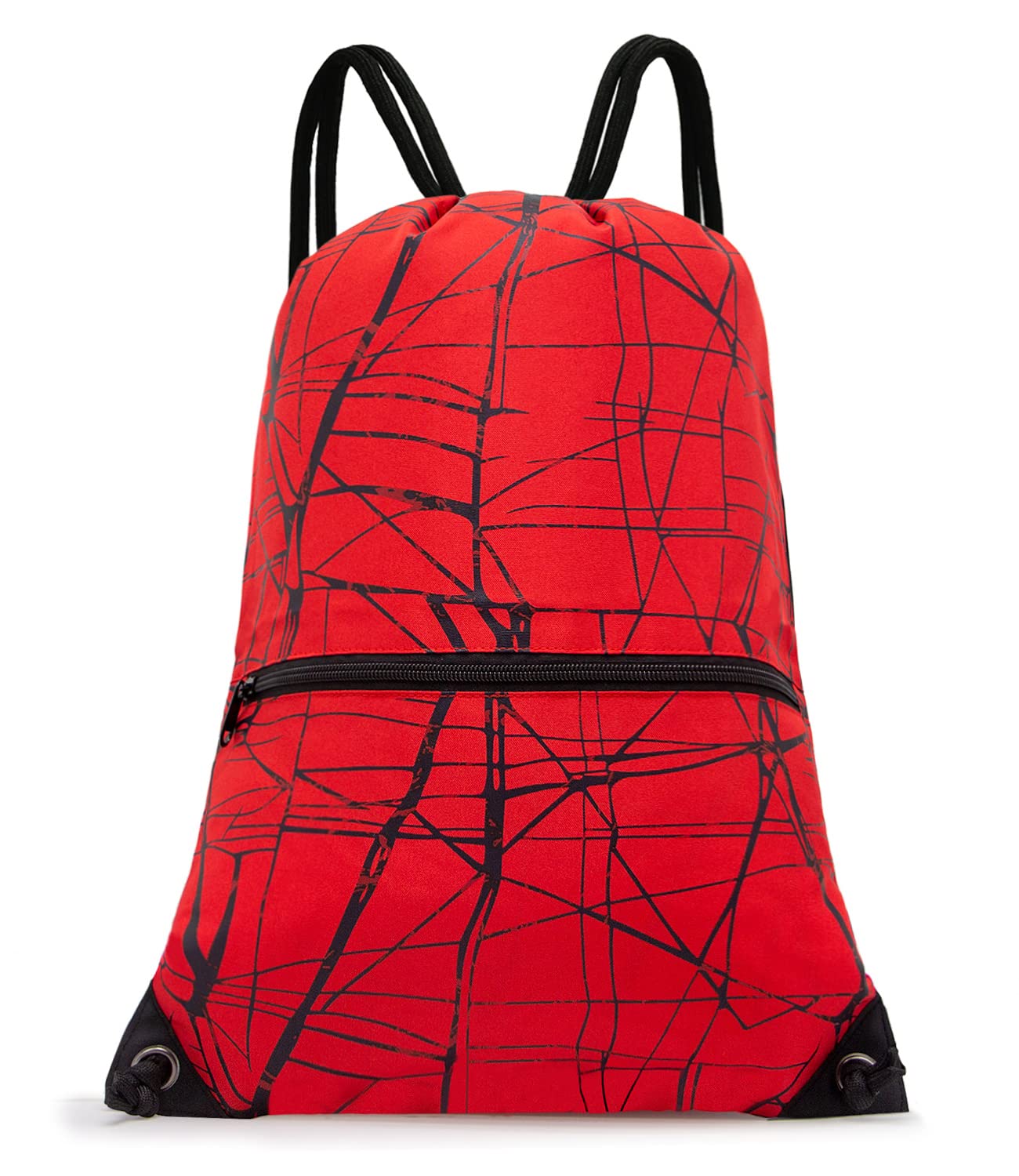 HOLYLUCK Drawstring Backpack Bag Sport Gym Sackpack (metallic-red)