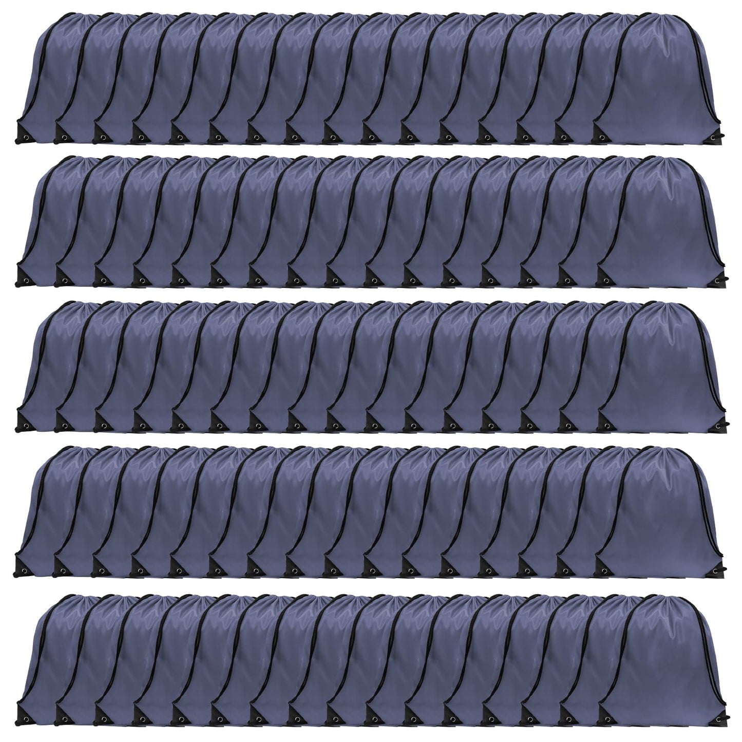 GoodtoU Drawstring Backpacks, Drawstring Bags Nylon Backpack Draw String Back Bag Bulk Cinch Sack Drawstring Gym Bag Drawstring Backpack for Sport, Traveling, Team (Grey, 80Pcs)