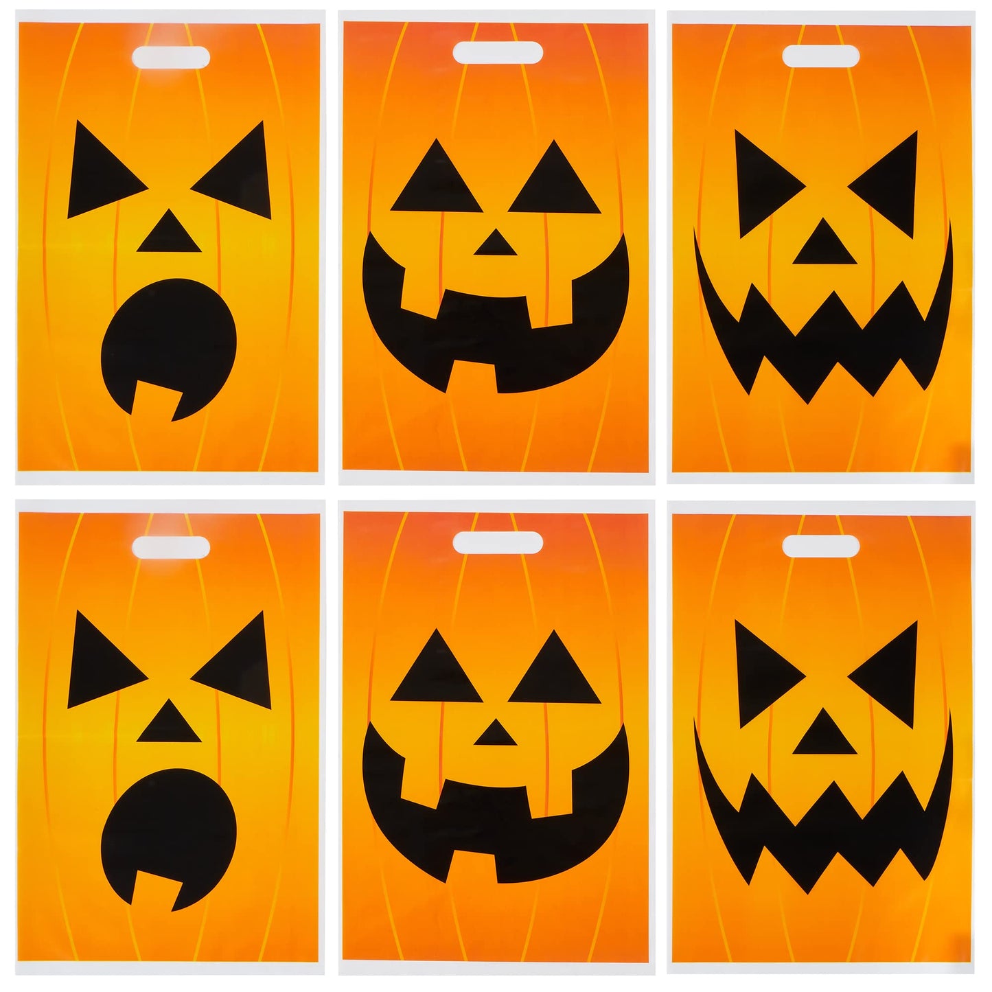 JOYIN 72 Pcs Halloween Goodie Bag, Pumpkin Plastic Candy Bags for Kids trick or treating, Halloween Jack o' Lantern Trick or Treat Bags for Snacks Party Favors, Treats Party Supplies