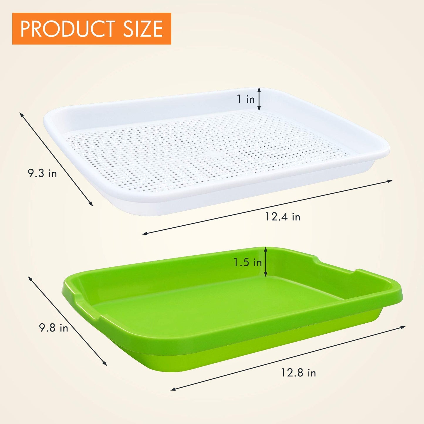Gardzen 5-Pack Sprouts Growing Kit, Bean Sprouts Tray, Soil-Free Sprouting Tray, Ideal for Mung, Wheatgrass, Indoor Gardening