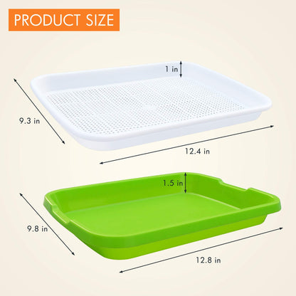 Gardzen 5-Pack Sprouts Growing Kit, Bean Sprouts Tray, Soil-Free Sprouting Tray, Ideal for Mung, Wheatgrass, Indoor Gardening