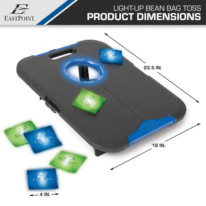 EastPoint Sports Light-Up Bean Bag Toss Outdoor Game - Cornhole-Style Team Fun for Parties Tailgates Cookouts and More Light Up Cornhole Set