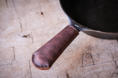 Leather Cast Iron Pan Handle Cover - Made In USA (Standard 4.5")
