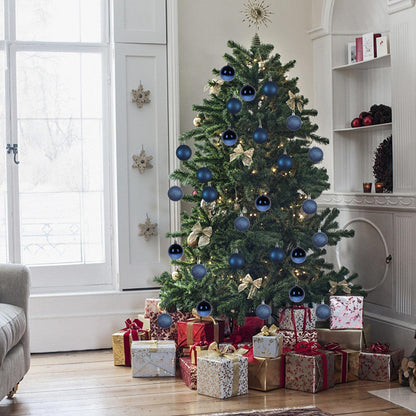 30ct Halloween Ball Ornaments, 2.36" Shatterproof Halloween Tree Decorations, Perfect Hanging Ball for Indoor/Outdoor Holiday Party Decor (Dark Blue)