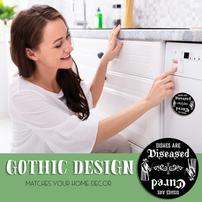 Gothic Plague Doctor Mask Dishwasher Magnet – Clean Dirty Sign for Witchy Kitchen Decor, Quirky Home & Office Accessory, Ideal Gift, Dark Academia Skeleton Ghost Theme, Spooky Apartment Essentials