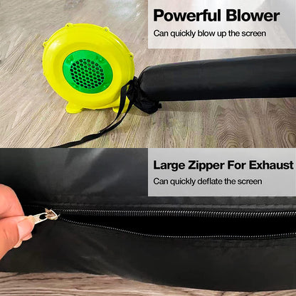 Inflatable Projector Screen - Outdoor Movie Screen Blow Up for Movie Parties Backyard Outside with Air Blower and Carry Bag, Front and Rear Projection (14FT with Blower)