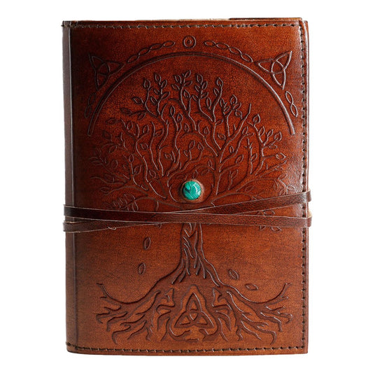Leather Journal in Brown 8x6 Refillable Lined Paper Tree of Life Handmade writing Notebook Diary Leather Bound Daily Notepad for women and men Writing pad for Artist Sketch