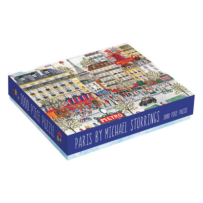 Galison Michael Storrings Paris Puzzle, 1,000 Pieces, 20”x27” – Fun and Challenging – Piece Together a Charming Paris Scene Complete with The Metro, Cafes, Shops, and The Iconic Eiffel Tower, 1000