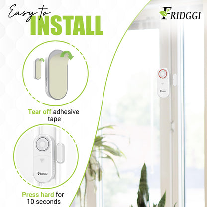 3in1 Alarm - Door Ajar Alarm, Door Chime with Delay, 0/5/10/30/60 Seconds, 2/5 Minutes, Close Door Reminder, 80 to 120 dB, Time Delay Alert When Left Open for Freezer, Home, Shop. (White)